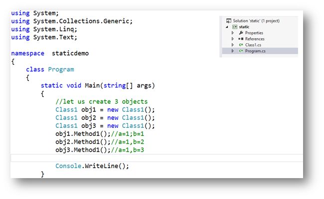 Working With Instance and Static Data Members of a Class in C#