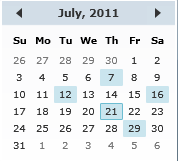 Calendar control in C#