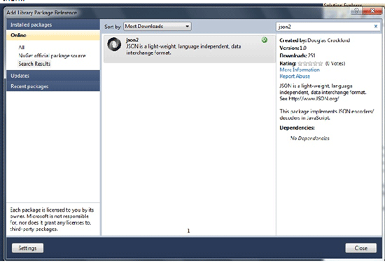 Library Package Manager ASP.NET MVC