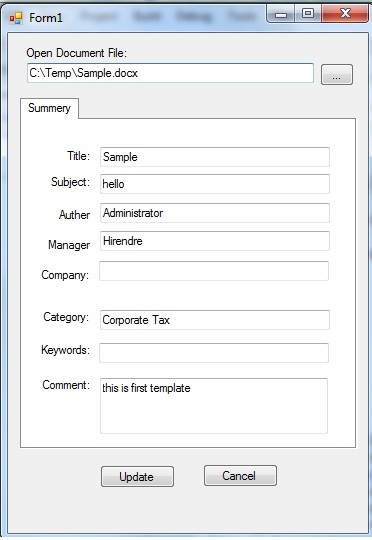 the keywords in the document properties word 10