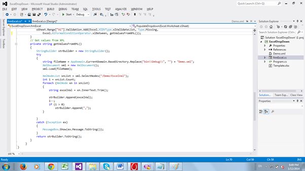 How to Create a DropDown List in Excel Using C#