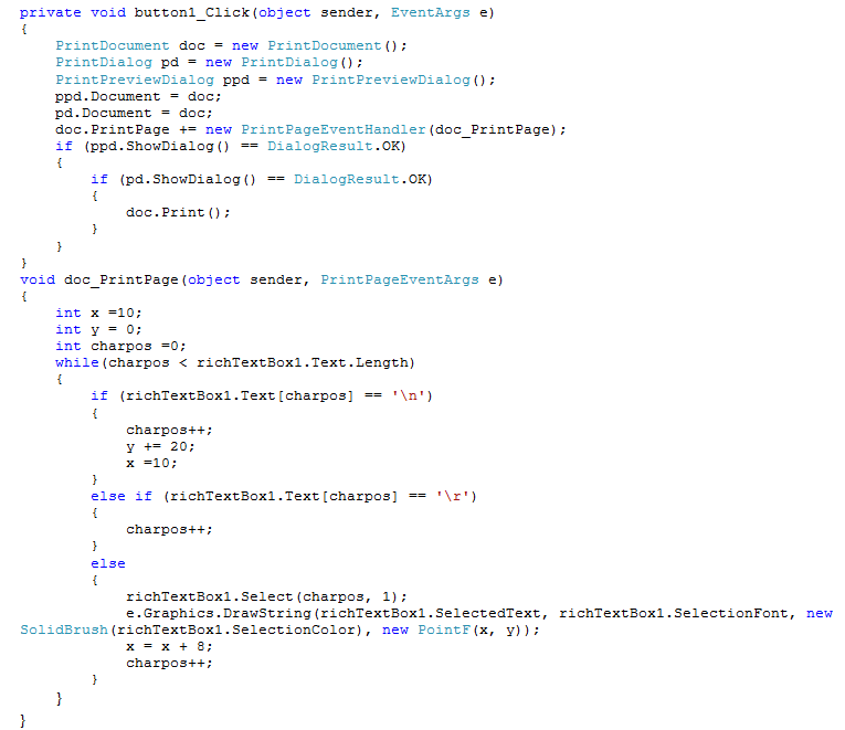 Print Richtextbox content with Formating in C# Windows Forms