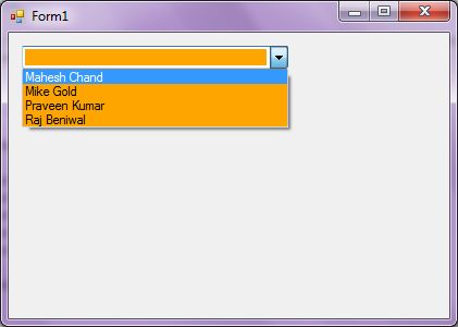 ComboBox In C#