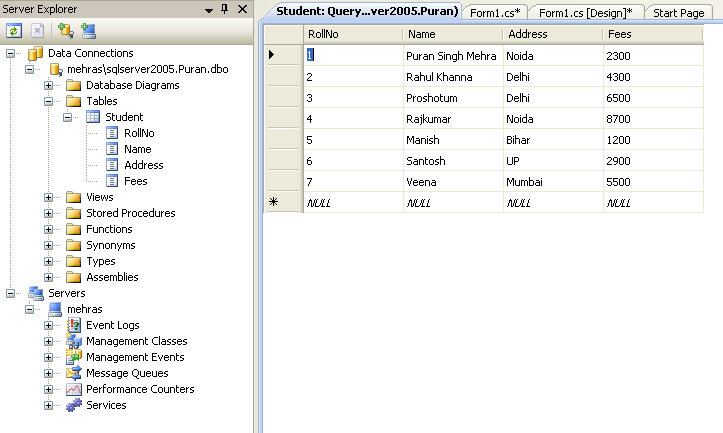 Data Components in Visual Studio .NET