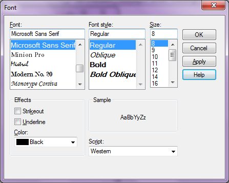 FontDialog Properties