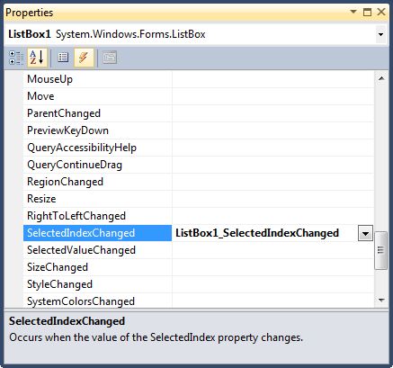 ListView SelectedIndexChanged