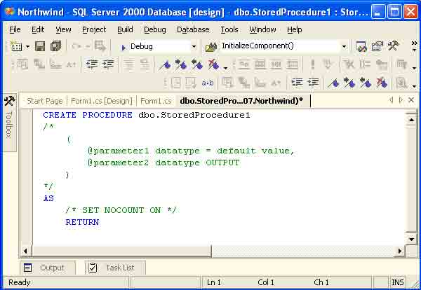 working with Stored Procedures
