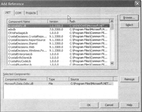Working with the ODBC .NET Data Provider