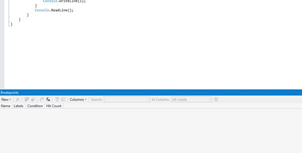 Setting Breakpoints in Visual Studio