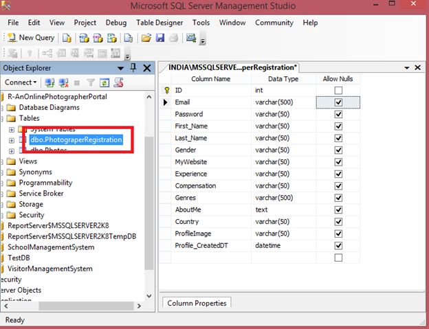 An Online Photographer Portal in ASP.Net