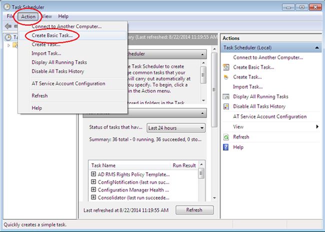How to Create a task in Task Scheduler in Windows