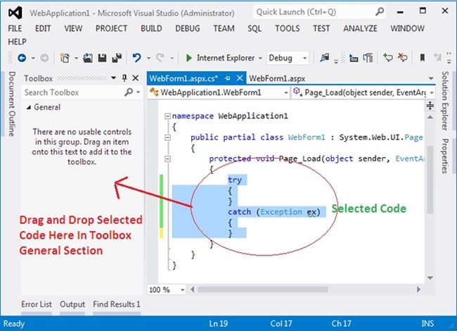 Custom Option in Tool Box in Visual Studio