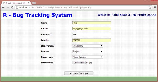 R-Bug Tracking System