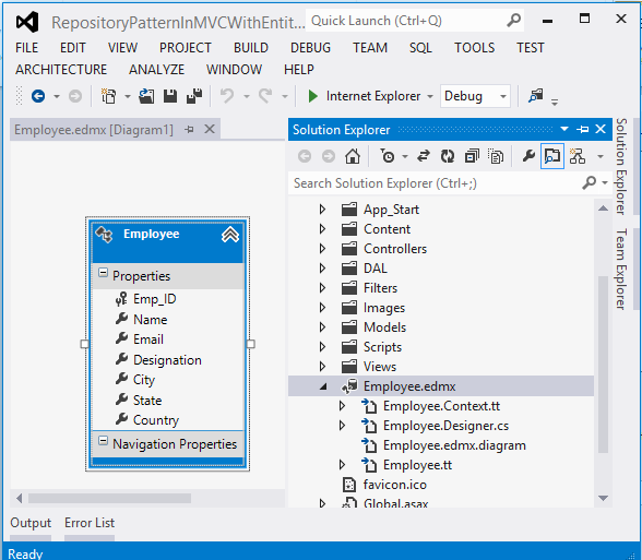 Repository Pattern In MVC Application Using Entity Framework
