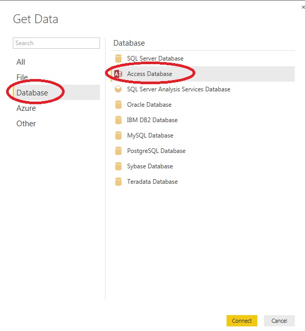 Create Power BI Report with MS Access Database
