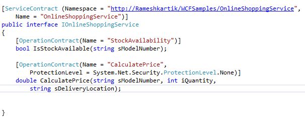 WCF service interface