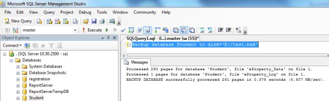 Creating SQL Server Backup File With C#
