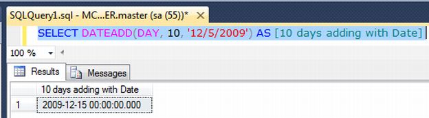 Dateadd function in sql server