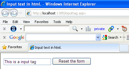 Input Tag in HTML5