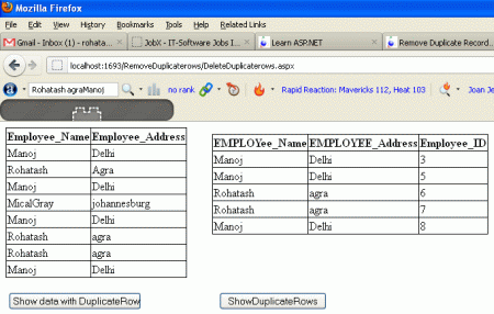 Identify Duplicate Rows From a SQL Server Table in C#