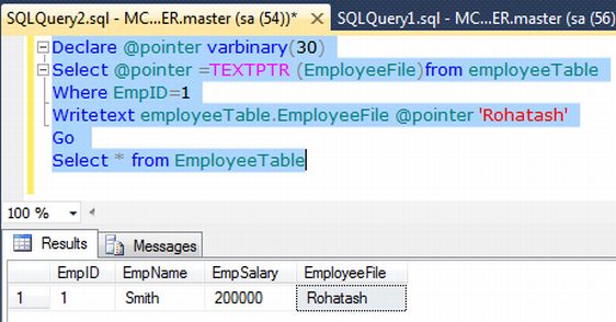 TEXTPTR Function in SQL Server 2012