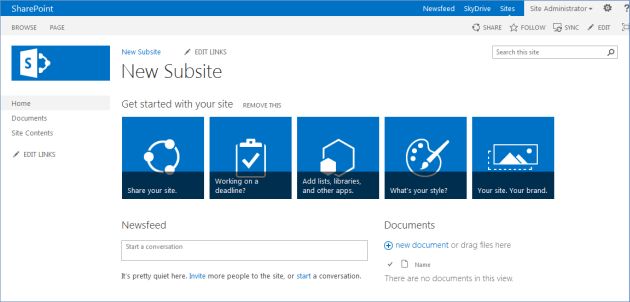sub-site in SharePoint 2013 