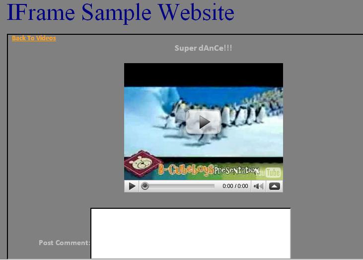 Develop the web site using iFrame model