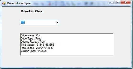  DriveInfo class