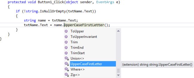 C# extension method