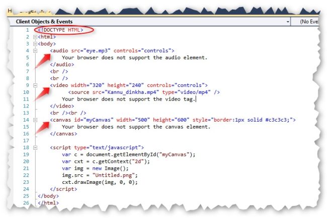 HTML5 in Visual Studio 2010