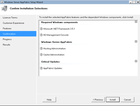 Windows Server Appfabric Setup Wizard