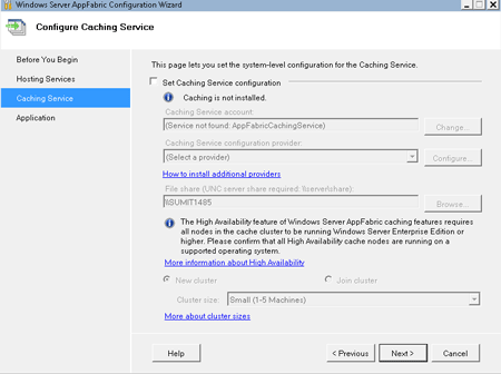 Windows Server Appfabric Configuration Wizard