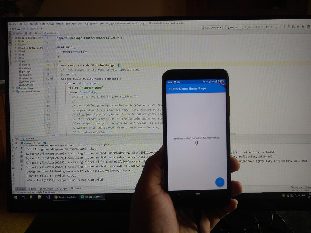 Creating A New Flutter Project And Setup Physical Device And Emulator