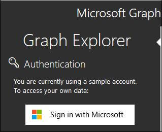 Microsoft Graph Explorer Authentication