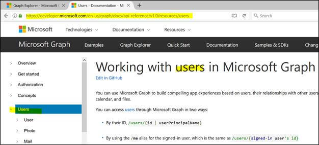 Microsoft Graph Explorer