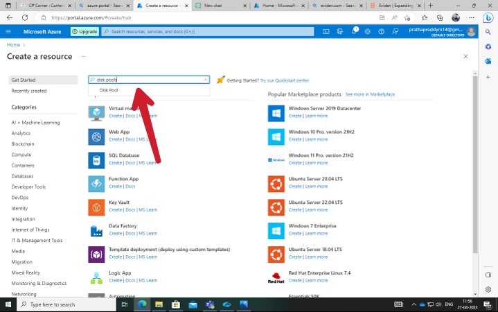 create an Azure Disk Pool