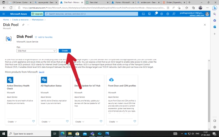 create an Azure Disk Pool