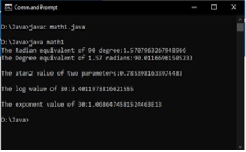 Java Math Class and Methods