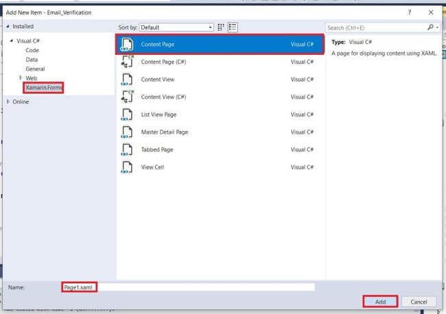 Email Verification In Android and UWP Using Xamarin.Forms