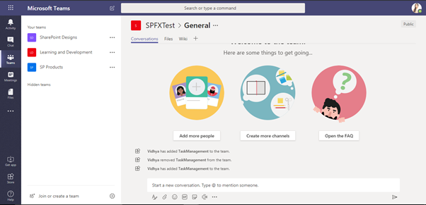 Accessing MS Teams From Inside SPFX WebPart