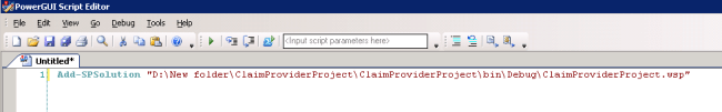 windows PowerShell Add WSP file