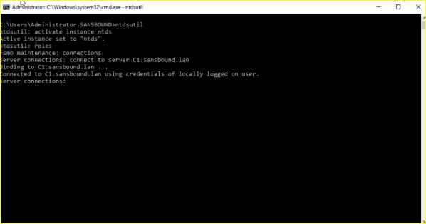 connect to server c1.sansbound.lan