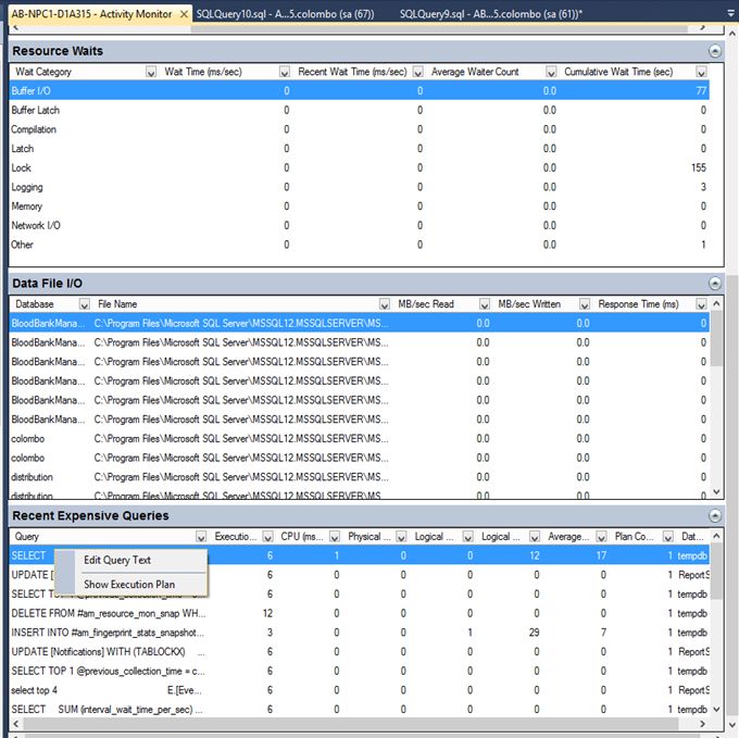Activity Monitor In SQL Server