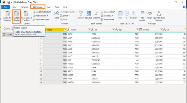 Add A Custom Column In Power BI