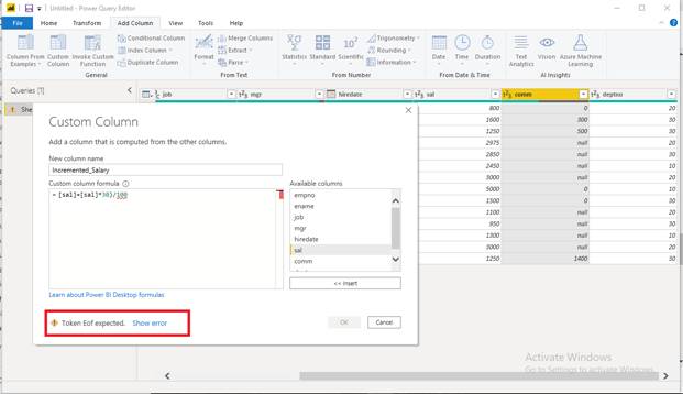 Add A Custom Column In Power BI