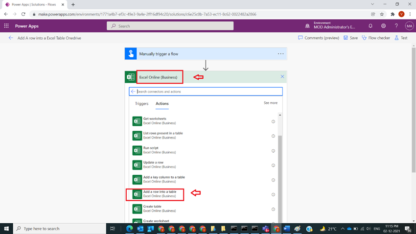 Add A Row Into An Excel Table Onedrive In Power Automate