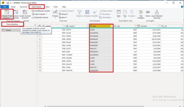 Add Column From Example In Power QueryEditor