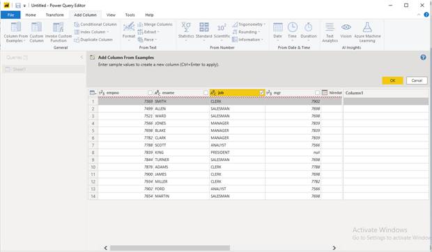 Add Column From Example In Power QueryEditor