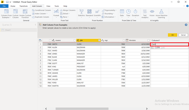 Add Column From Example In Power QueryEditor