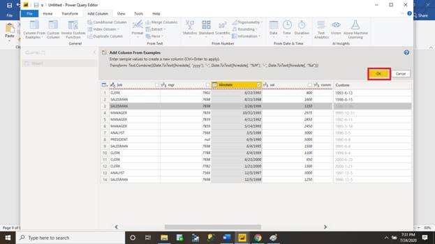 Add Column From Example In Power QueryEditor